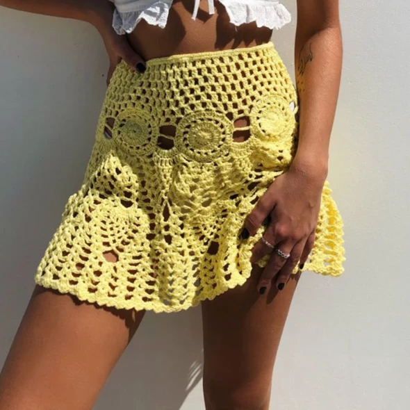 Beach Knitted Mini Skirt