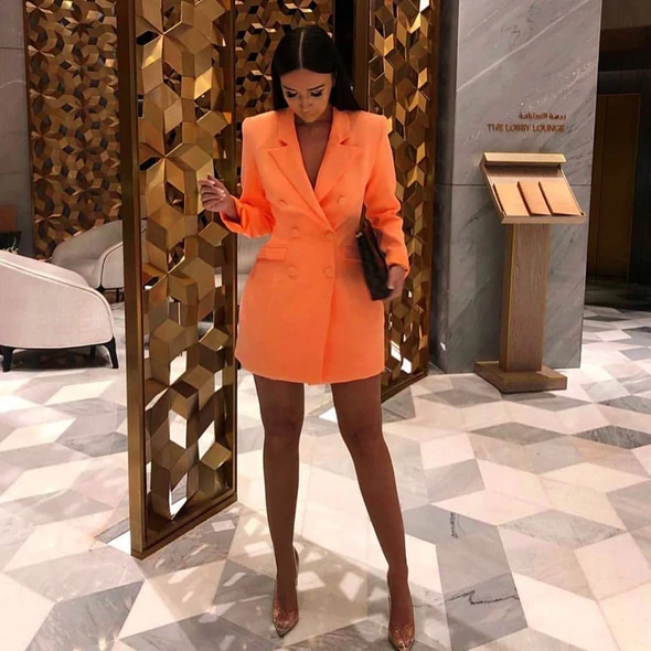 Neon Pocket Blazer Dress